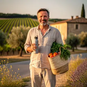 portrait professionnel d'un homme français quinquagénaire en lumière naturelle