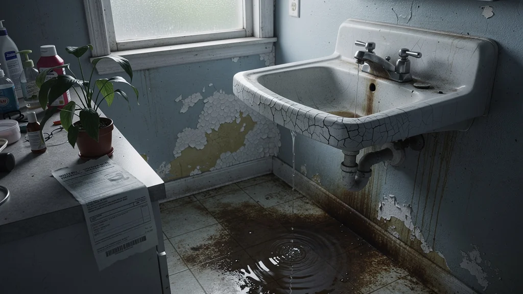 Fuite d’eau ignorée dans une salle de bain entraînant une facture d’eau de 400 euros
