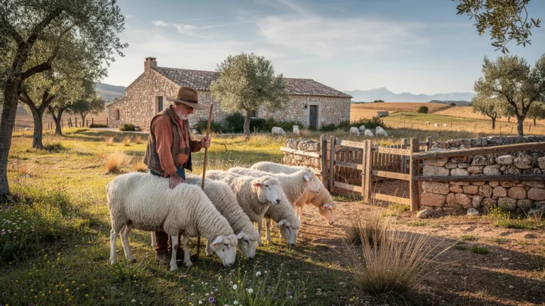 Visite d'une bergerie en Crau réconciliant avec l'élevage extensif, paysage rural et troupeau paisible