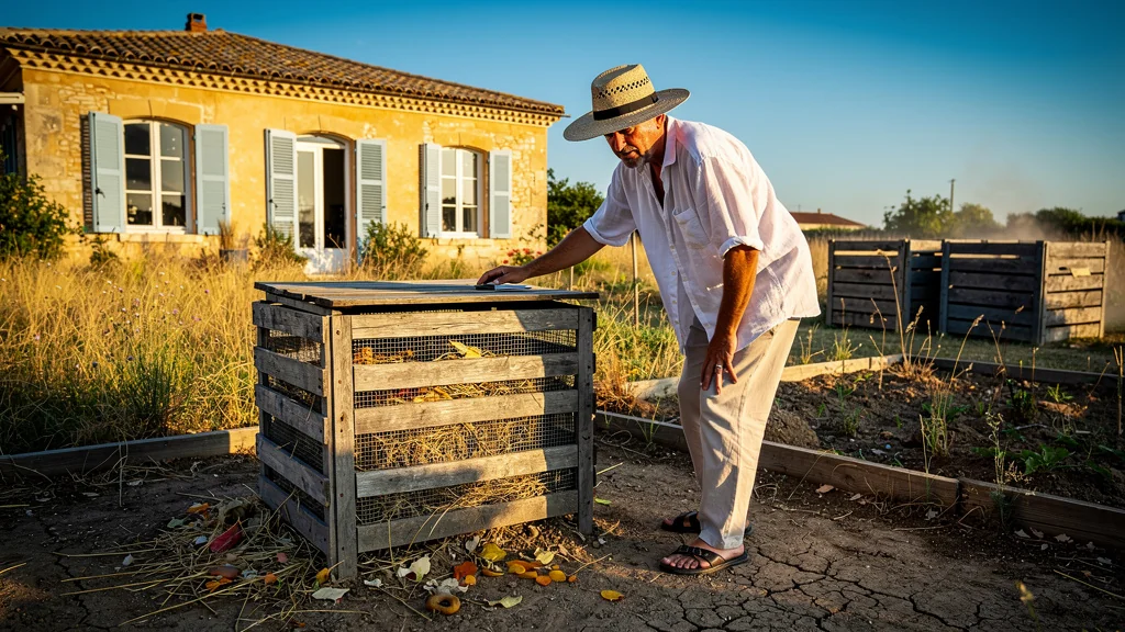 Compost individuel face à la chaleur et au vent en pavillon arlésien cet été