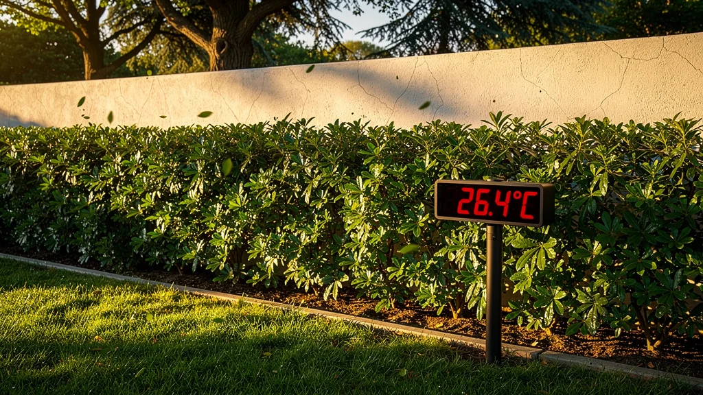 Mesure précise de l’impact thermique d’une haie de 20 mètres plantée près d’un mur sud dans un jardin