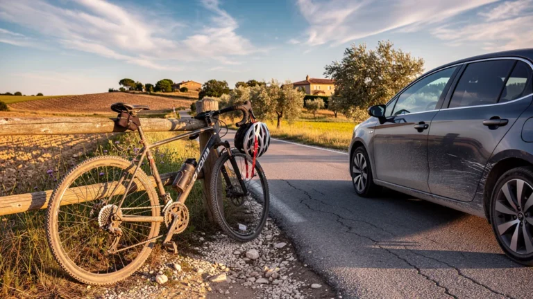 Comparaison réaliste trajet Arles-Fontvieille à vélo et voiture, pneus et freins usés après un mois