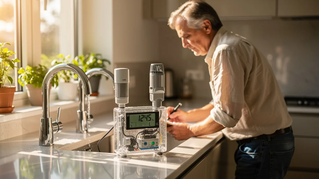 Mesure détaillée de la facture d'eau avant et après pose d'aérateurs sur trois robinets en cuisine