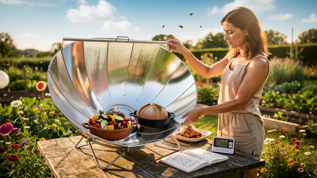 Four solaire testé sur trois plats d'été avec erreurs courantes en cuisson sous soleil estival
