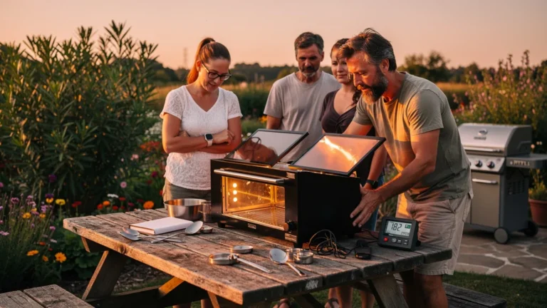 Retard du repas de deux heures causé par un four solaire testé trop tard en plein jardin ensoleillé