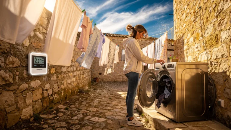 Linge séché dehors et au sèche-linge pendant un mois de mistral avec mesure de la dépense